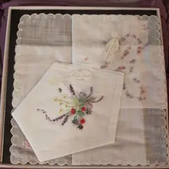 ポワンポワン　手刺繍　ハンカチ　ブルーミング中西　ベトナム刺繍　2枚　新品