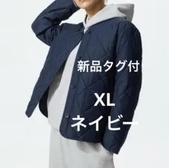 ユニクロ　パフテック　ノーカラージャケット　XL ネイビー　新品タグ付