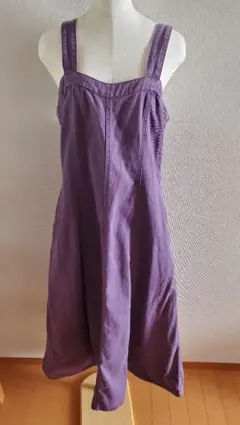 【アースミュージック】ジャンスカ、ロングワンピース肩調整可/フリーサイズ