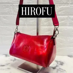 HIROFU】ヒロフ ショルダーバッグ レザー 本革 レッド バーガンディ 