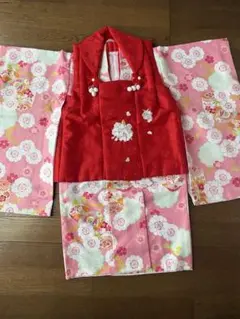 ハンドメイド チュール被布 朱色 七五三 3歳 - メルカリ