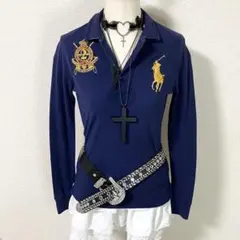 y2k ラルフローレン ビッグポニー ポロシャツ ネイビー 平成女児 平成ギャル