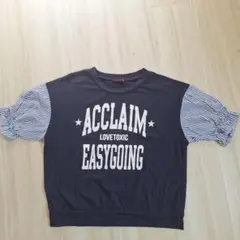 lovetoxic 　ストライプ袖 　Tシャツ　 紺　青　 Lサイズ　160