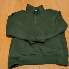 GU　ダークグリーン ハーフジップ トレーナー