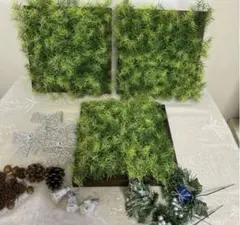 未使用　フェイクグリーン　インテリア　壁掛け　３個セット　飾り色々おまけ