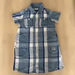 BREEZE ブルーチェックワンピース　120