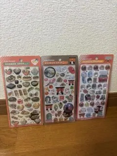 正規品 ボンボンドロップシール　和柄 3枚セット 東京観光 古都めぐり 日本食