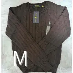 ポロ Poloラルフローレン ケーブルニット キャメル M タグ付新品