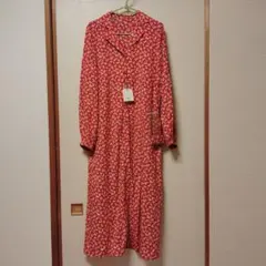 長袖　シャツワンピース　花柄　1号