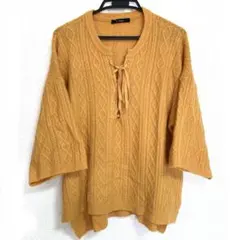 W closet ケーブル編みニット マスタードイエロー？　オレンジ？