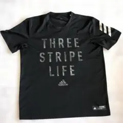 adidas THREE STRIPE LIFE Tシャツ 黒