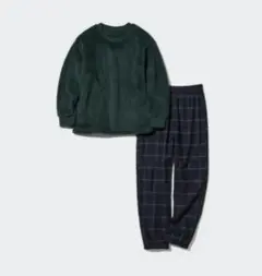 ユニクロ UNIQLO 美品 フリースフランネルセット 160cm パジャマ