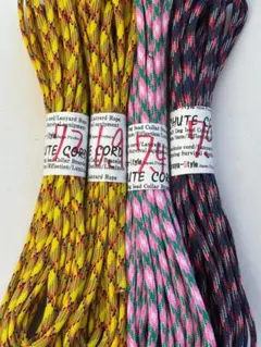 アウトレット★端切れ・パラコード・即決OK・限定・イエロー・カモフラ系×４