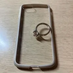 クリア iPhone se用ケース リングスタンド付き