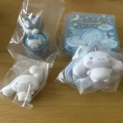 サンリオシナモロールカラフルカラナビ、ふわふわフロッキードール、カンキャラケース