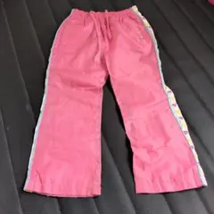ピンクのロングパンツ カラフルストライプ