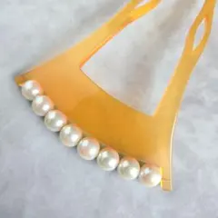 鼈甲風　かんざし　簪　白甲風　パール　312　留袖　結婚式　和装　浴衣　着物