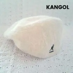カンゴール　KANGOL　白　アンゴラ　ハンチング　帽子　ホワイト　毛足長め