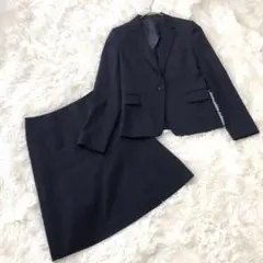 グリーンレーベルリラクシング　スカートセットアップ　ストライプ　フォーマルスーツ