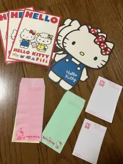 ハローキティ ポストカード、ミニ封筒、ミニハガキのセット　おまけ付き