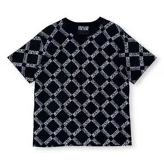 VERSACE JEANS COUTURE Tシャツ オールオーバーロゴ 黒のサムネイル