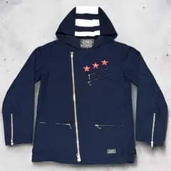 美品 ローリングクレイドル ダック地 ダブル ライダースジャケット フード付き