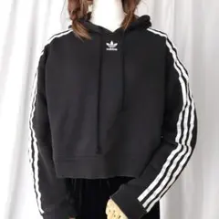 used Mサイズ/アディダス クロップド ショート丈 スウェットパーカー