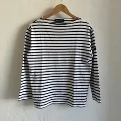 SAINT JAMES ウェッソン T4 バスクシャツ 生成り×ネイビー