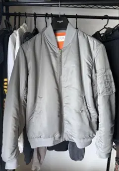 22AW CELINE バックロゴ MA-1 ボンバージャケット 48 グレー - メルカリ