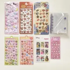 シールまとめ売り 7枚+シール帳1冊　りるくま　キティ タイルシール　3Dシール