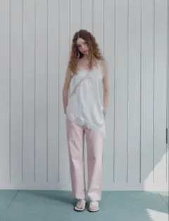 Searoomlynn シールームリン リネンスカラップパンツ ベビーピンク M