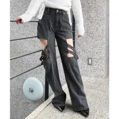 SPIRALGIRL サイドオープンベルトデニムのサムネイル