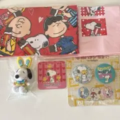 スヌーピー　グッズセット　缶バッジ　ぬいぐるみストラップ