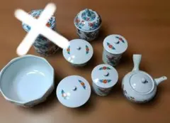 香泉作　有田焼　急須 湯呑 蓋物 菓子鉢　セット