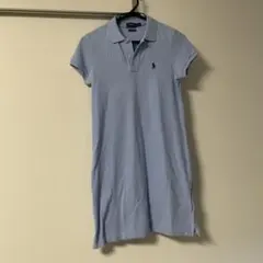 POLO RALPH LAURENブルー半袖ロングワンピース　XS