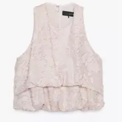 ZARA フリンジ付きパフトップス