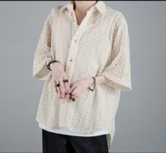 〈ADRER〉 ルーズシルエットレース/シアーシャツ アイボリーのサムネイル