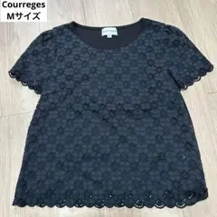 クレージュ ブラウス ブラック レース トップス 半袖Tシャツ　Mのサムネイル
