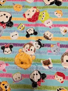 ディズニーツムツム綿生地　約110cm幅×約100cm