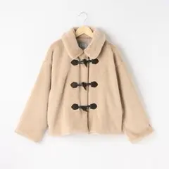 ベージュ フリース ダッフルコートジャケット