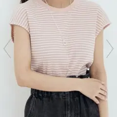 ビザビ　前後2WAYスナップ釦付きフレンチスリーブボーダープルオーバー