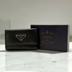 箱付き✨ギャランティ付き PRADA プラダ キーケース サフィアーノレザー 黒