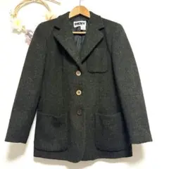 【古着】DKNY JEANS ウールジャケット テーラード グリーン M相当