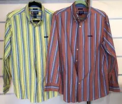 【sara様専用】CHAPS チャップス　長袖　シャツ　ストライプ　イエロー