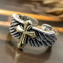 『単品 翼と十字架』 シルバー925 リング ★