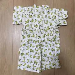 【美品】petit main バナナ柄甚平 110