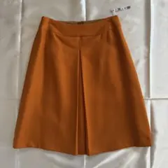 ナチュラルビューティーベーシック 膝丈 フレアスカート S パンプキンカラー