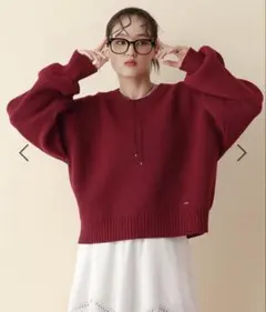 RAGEBLUE アゼ編みルーズクルーネックニット