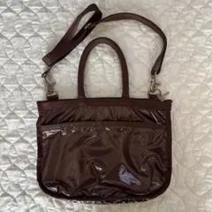 LeSportsac パテント ブラウン ハンドバッグ