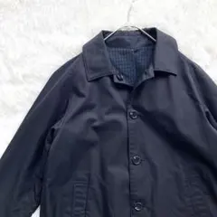 美品｜ BEAMS BOY｜リバーシブル ステンカラーコート｜1｜黒紺×チェックのサムネイル